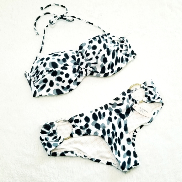 Victoria's Secret Vintage Low Rise Hipster Bandeau Top Two Piece Bikini Set NWT - Picture 2 of 16